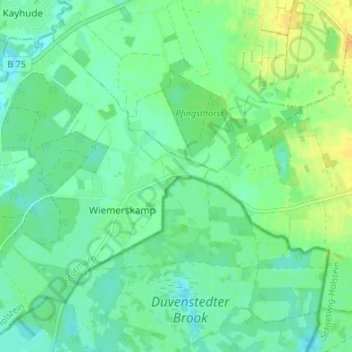Topografische Karte Pfingsthorst, Höhe, Relief
