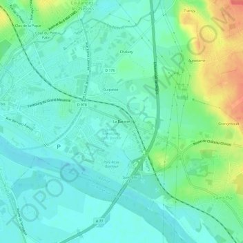 Topografische Karte La Baratte, Höhe, Relief
