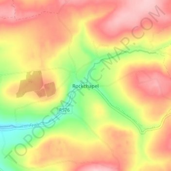 Topografische Karte Rockchapel, Höhe, Relief
