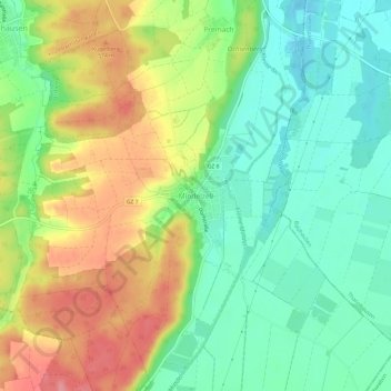 Topografische Karte Mindelzell, Höhe, Relief