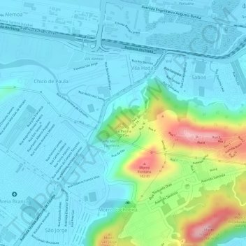 Topografische Karte Morro da Penha, Höhe, Relief