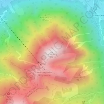 Topografische Karte Wallberg, Höhe, Relief