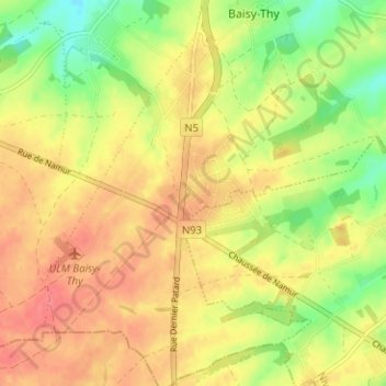 Topografische Karte Domaine 1815, Höhe, Relief