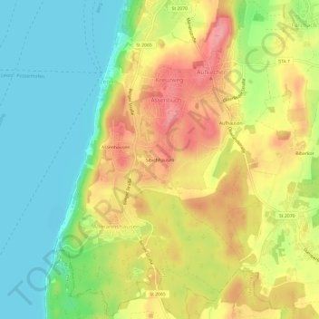 Topografische Karte Sibichhausen, Höhe, Relief