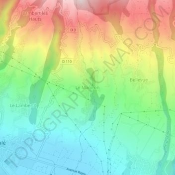 Topografische Karte Le Maniron, Höhe, Relief