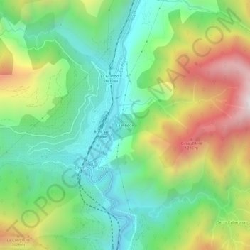 Topografische Karte La Pinède, Höhe, Relief