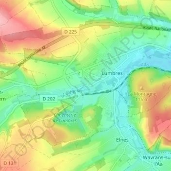 Topografische Karte Samette, Höhe, Relief