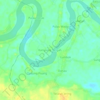 Topografische Karte Kampung Tengah, Höhe, Relief
