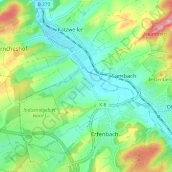 Topografische Karte Stockborn, Höhe, Relief