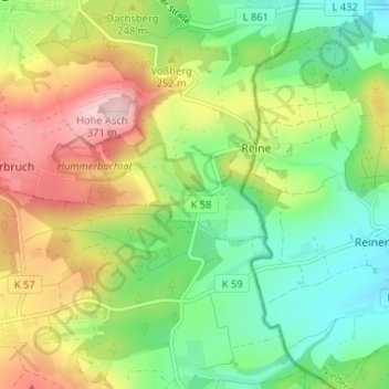 Topografische Karte Drostenhof, Höhe, Relief
