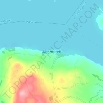 Topografische Karte Garrykennedy, Höhe, Relief