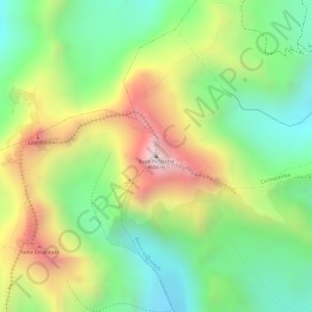 Topografische Karte Rucu Pichincha, Höhe, Relief