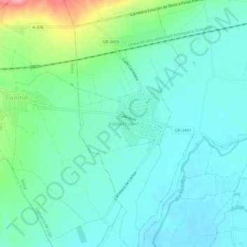 Topografische Karte Valderrubio, Höhe, Relief
