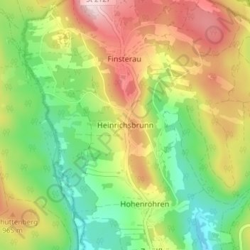 Topografische Karte Heinrichsbrunn, Höhe, Relief