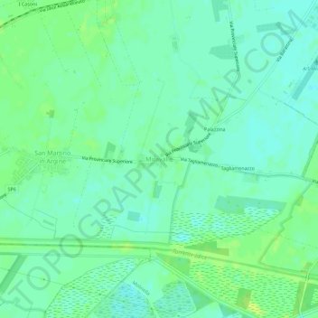 Topografische Karte Miravalle, Höhe, Relief