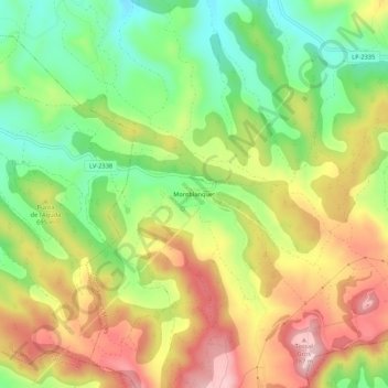 Topografische Karte Montblanquet, Höhe, Relief