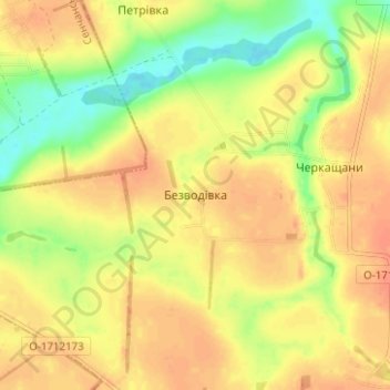 Topografische Karte Безводовка, Höhe, Relief