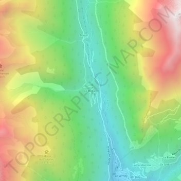 Topografische Karte Le Mollard, Höhe, Relief