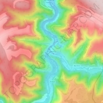 Topografische Karte Covanera, Höhe, Relief