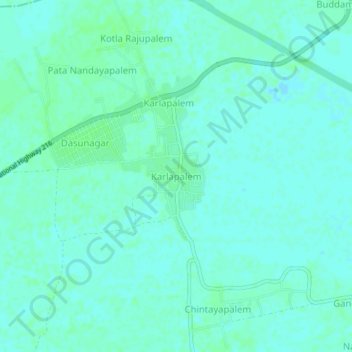 Topografische Karte Karlapalem, Höhe, Relief