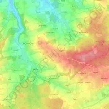 Topografische Karte Lichtenweg, Höhe, Relief