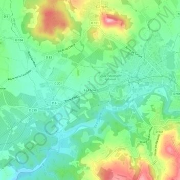 Topografische Karte Le Chêne, Höhe, Relief