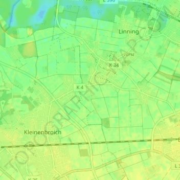 Topografische Karte Rottes, Höhe, Relief