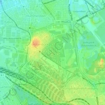 Topografische Karte Lichtenreuth, Höhe, Relief