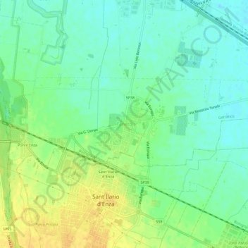 Topografische Karte Taneto, Höhe, Relief