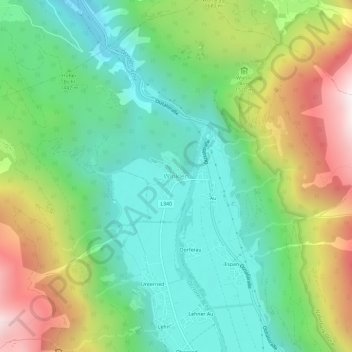 Topografische Karte Winklen, Höhe, Relief