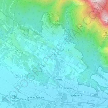 Topografische Karte Araya, Höhe, Relief