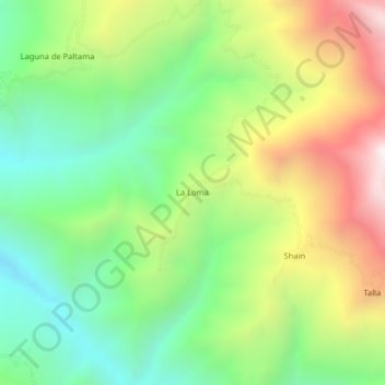 Topografische Karte La Loma, Höhe, Relief