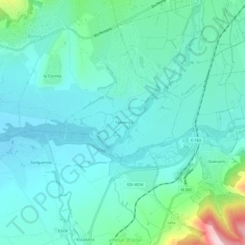 Topografische Karte Talltorta, Höhe, Relief