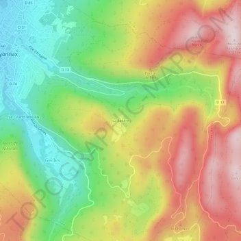 Topografische Karte La Beliere, Höhe, Relief