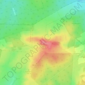 Topografische Karte Wilseder Berg, Höhe, Relief