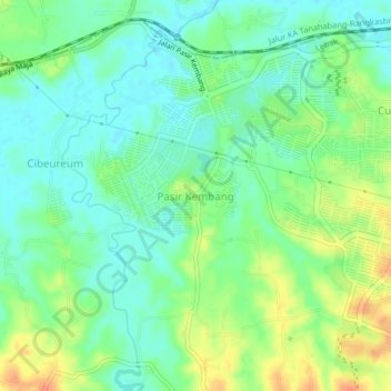 Topografische Karte Pasir Kembang, Höhe, Relief