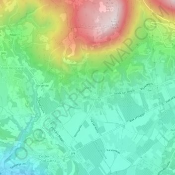 Topografische Karte Giare, Höhe, Relief