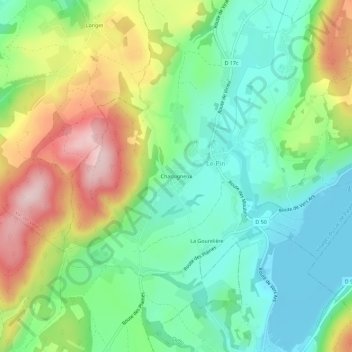 Topografische Karte Chassigneux, Höhe, Relief