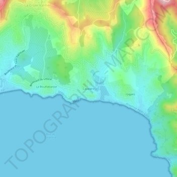 Topografische Karte Cavalière, Höhe, Relief