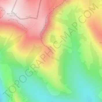 Topografische Karte Cairngorm Mountains, Höhe, Relief