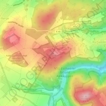 Topografische Karte Stockert, Höhe, Relief