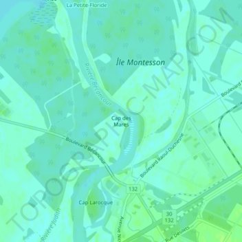 Topografische Karte Cap des Mares, Höhe, Relief