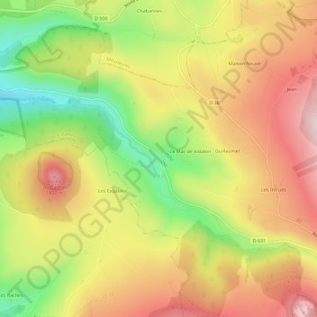 Topografische Karte La Vacheresse, Höhe, Relief