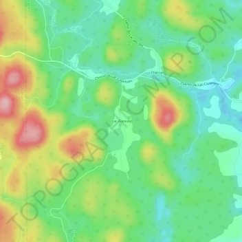 Topografische Karte Lac-Gareau, Höhe, Relief