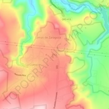 Topografische Karte Pita, Höhe, Relief
