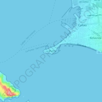 Topografische Karte La Punta, Höhe, Relief