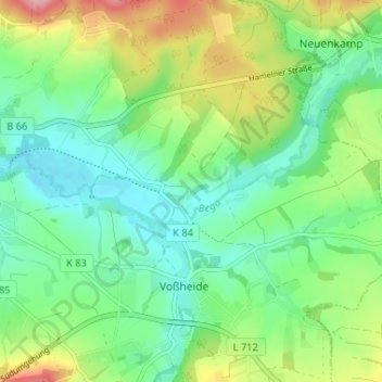 Topografische Karte Vogelhorst, Höhe, Relief