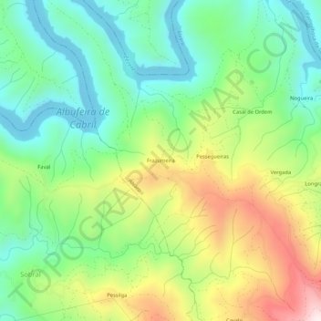 Topografische Karte Frazumeira, Höhe, Relief