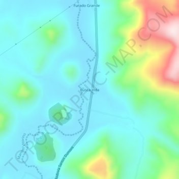 Topografische Karte Busca-Vida, Höhe, Relief