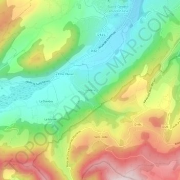 Topografische Karte La Mérie, Höhe, Relief